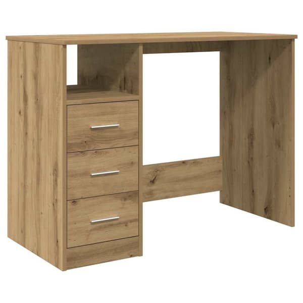 vidaXL Skrivebord artisan eik 102x76x50 cm konstruert tre