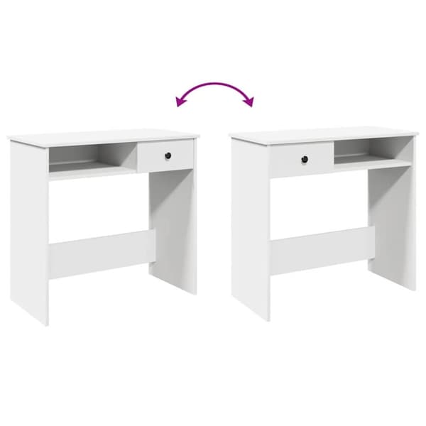 vidaXL Skrivbord vit 80x40x75 cm konstruerat trä