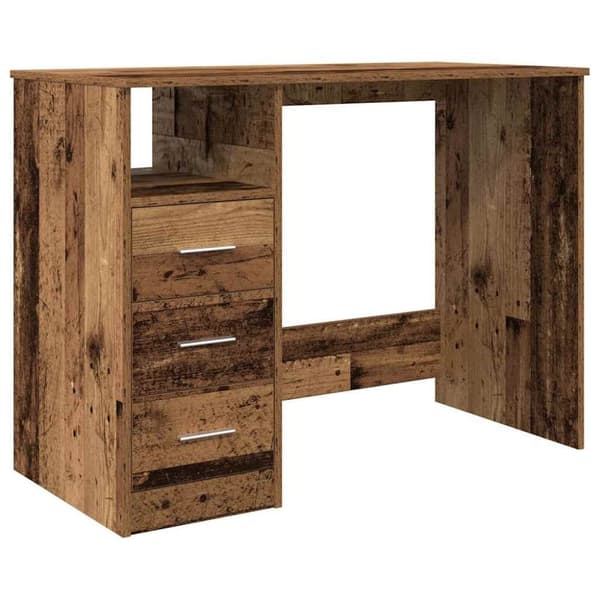 vidaXL Skrivebord gammelt tre 102x76x50 cm konstruert tre