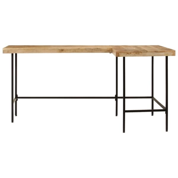 vidaXL skrivebord 165x110x77 cm massivt mangotræ og jern