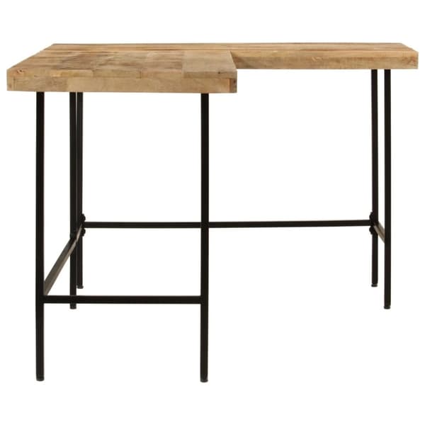 vidaXL skrivebord 165x110x77 cm massivt mangotræ og jern
