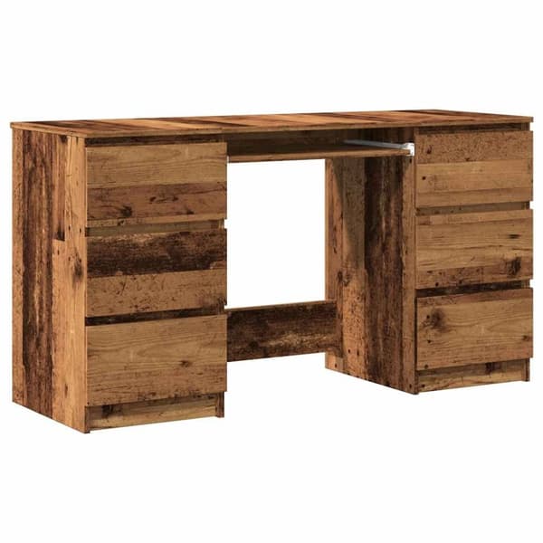 vidaXL skrivebord 140x50x77 cm konstrueret træ antikt trælook
