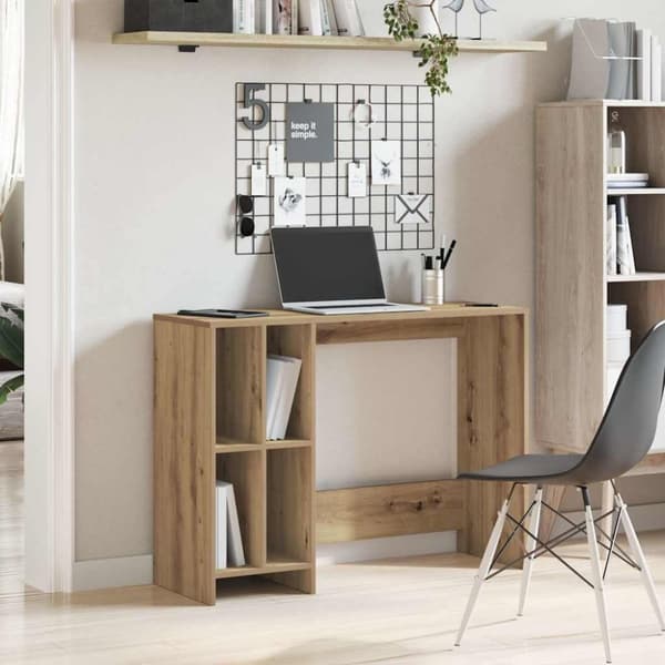 vidaXL skrivebord 102,5x35x75 cm konstrueret træ kunsteg