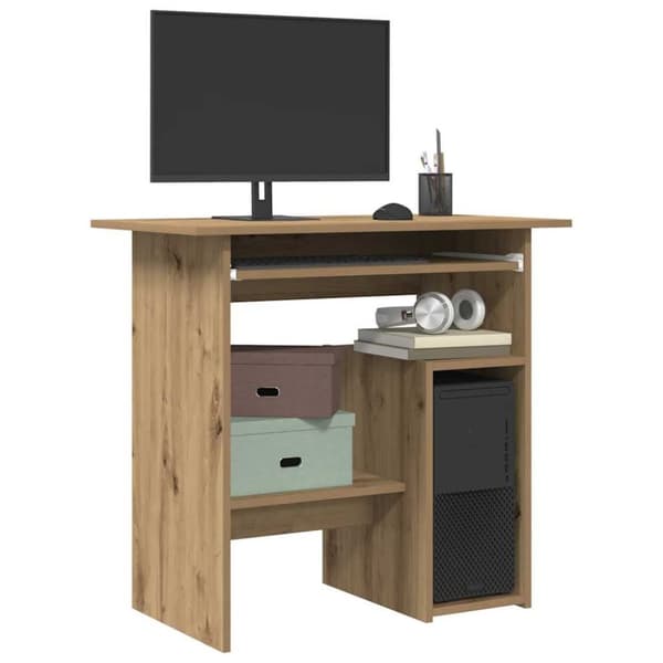 vidaXL Skrivbord artisan ek 80x45x74 cm konstruerat trä