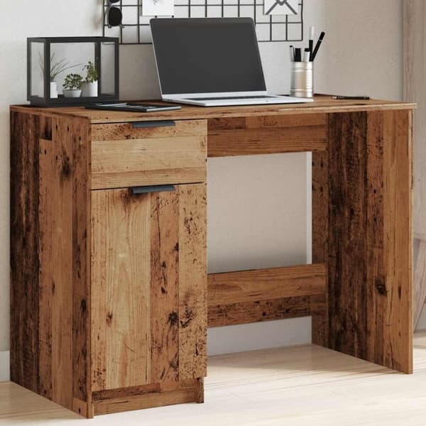 vidaXL Työpöytä vanhaa puuta 100x50x75 cm tekninen puu