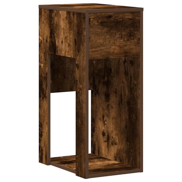 vidaXL Datatårnstativ med skuff røkt eik 30x44x74 cm