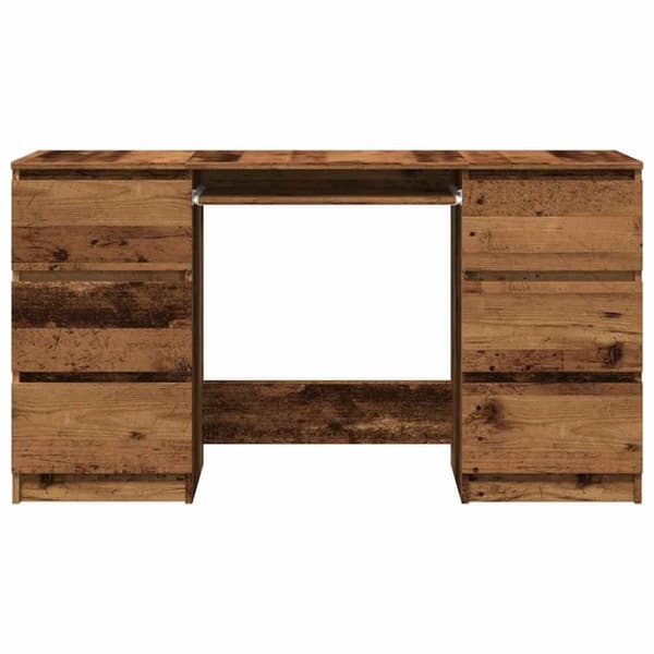 vidaXL Skrivebord gammelt tre 140x50x77 cm konstruert tre