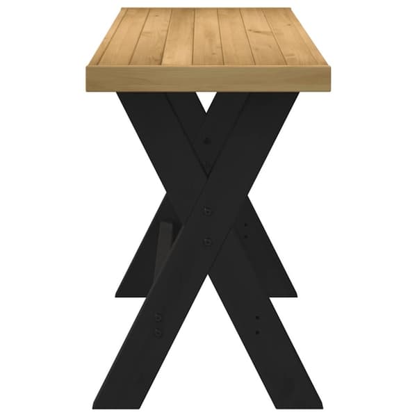 vidaXL Työpöytä NOAIN X-muotoiset jalat 120x50x75 cm massiivipuu mänty