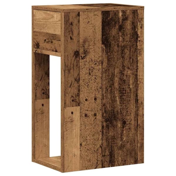 vidaXL Datatårnstativ med skuff gammelt tre 30x44x74 cm
