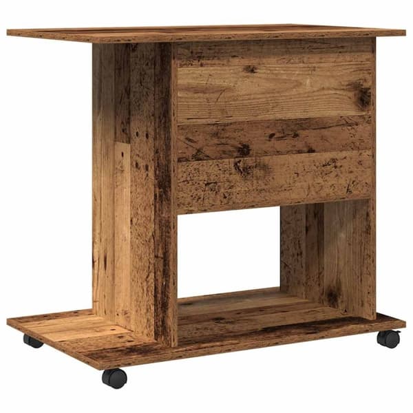 vidaXL Tietokonepöytä vanhaa puuta 80x50x75 cm lastulevy