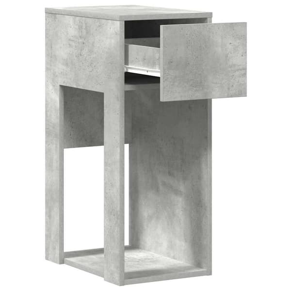 vidaXL Computertårnstativ med skuffe 30x44x74 cm betongrå
