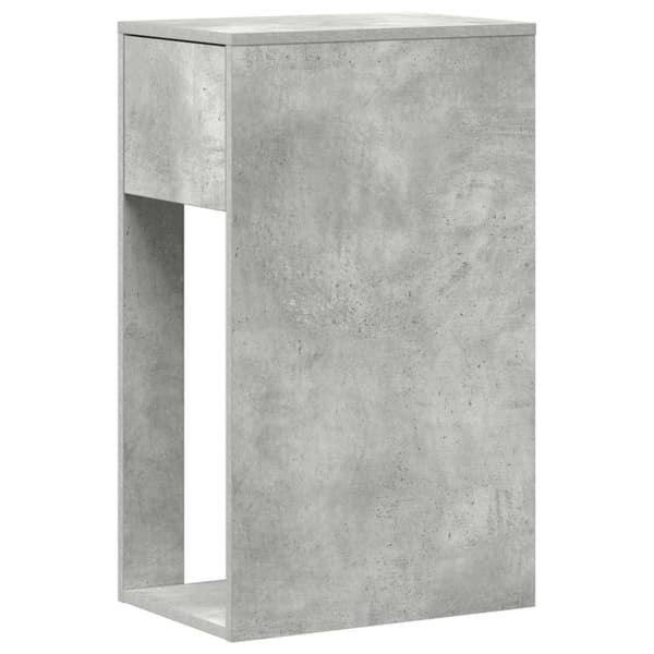 vidaXL Computertårnstativ med skuffe 30x44x74 cm betongrå