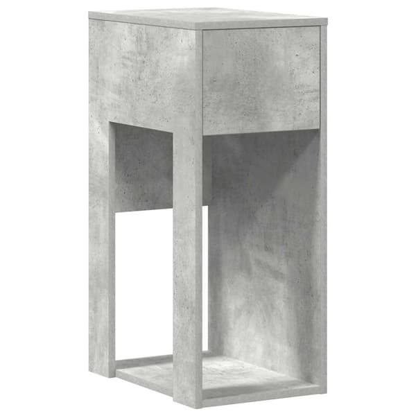 vidaXL Computertårnstativ med skuffe 30x44x74 cm betongrå