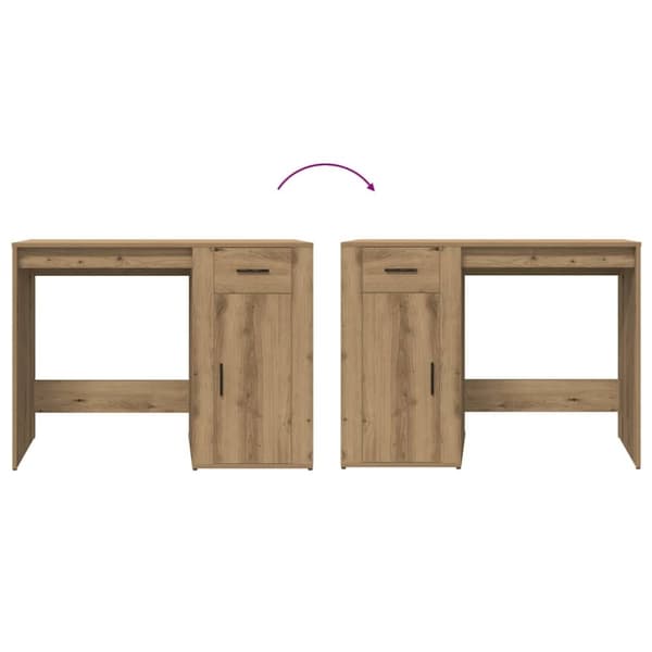 vidaXL skrivebord 100x49x75 cm konstrueret træ kunsteg