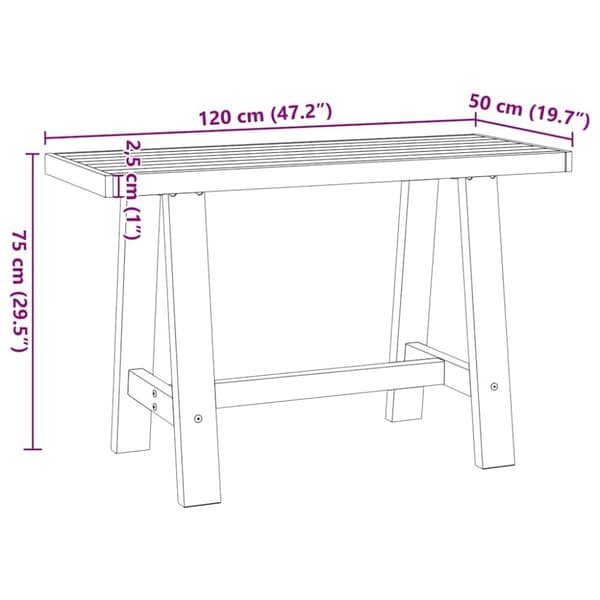 vidaXL skrivebord NOAIN A-formede ben 120x50x75cm massivt træ fyrretræ