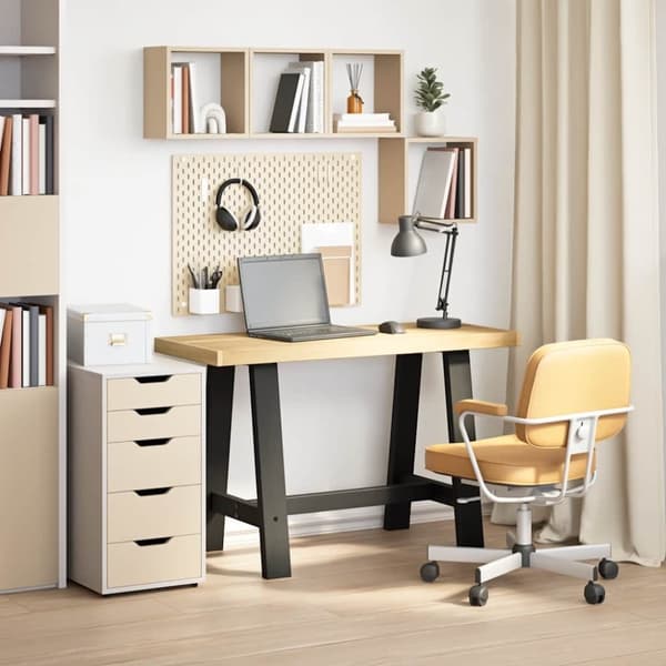 vidaXL skrivebord NOAIN A-formede ben 120x50x75cm massivt træ fyrretræ