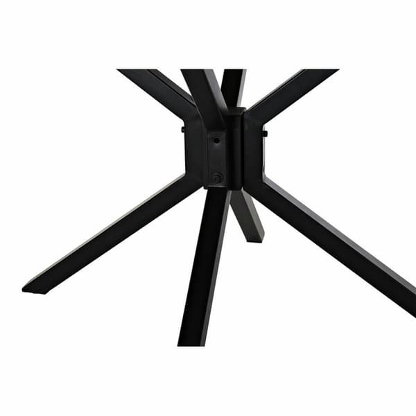 Matsalsbord DKD Home Decor 127 x 127 x 75 cm Naturell Svart Metall Aluminium Mangoträ
