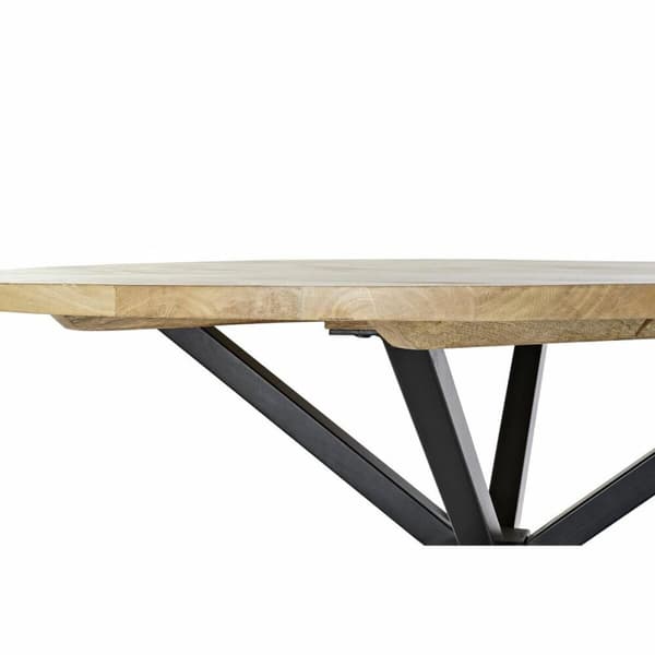 Matsalsbord DKD Home Decor 127 x 127 x 75 cm Naturell Svart Metall Aluminium Mangoträ