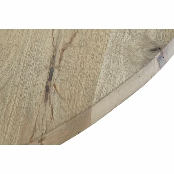 Matsalsbord DKD Home Decor 127 x 127 x 75 cm Naturell Svart Metall Aluminium Mangoträ
