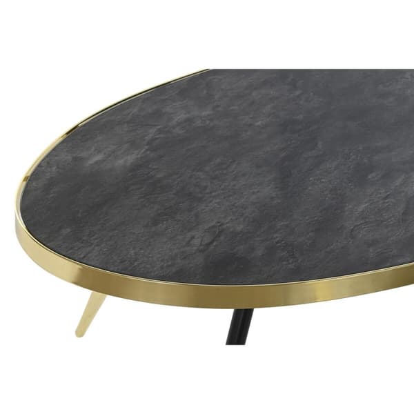 Soffbord DKD Home Decor Svart Gyllene Glas Stål 110 x 50 x 41,5 cm