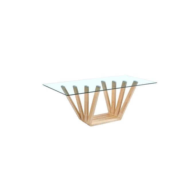 Matsalsbord DKD Home Decor Glas Brun Transparent valnöt (200 x 100 x 75 cm)
