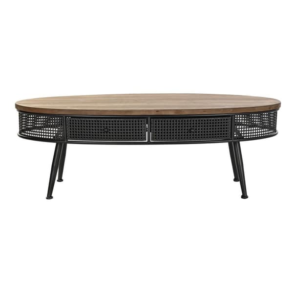 Soffbord DKD Home Decor Brun Svart Metall Gran 120 x 58 x 42 cm