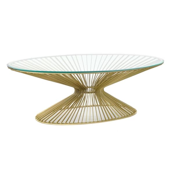 Sidobord DKD Home Decor Gyllene Glas Stål 138 x 66 x 46 cm