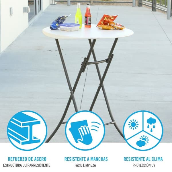 Sidobord Lifetime Kräm 84 x 110 x 84 cm Stål Plast