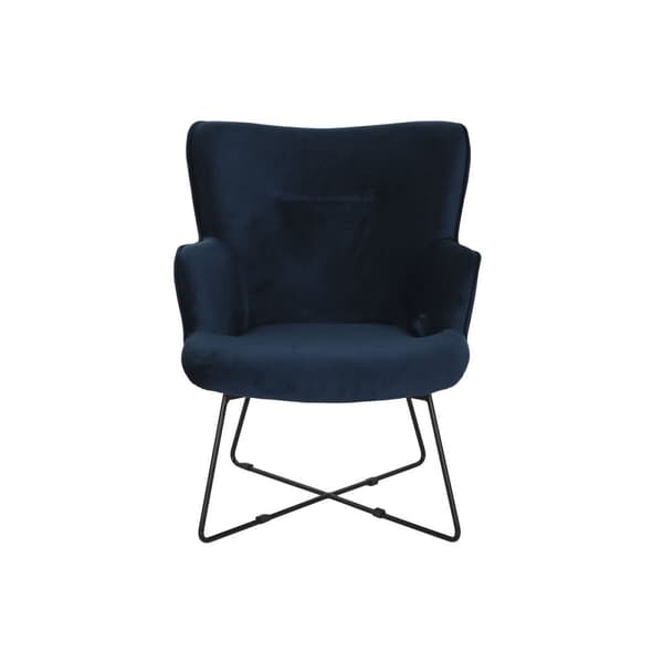 Fåtölj DKD Home Decor Blå Svart Metall 68 x 76 x 90 cm