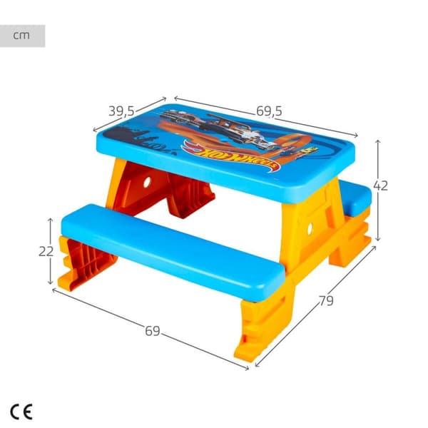 Barnbord och korg Hot Wheels Blå Orange Plast 69 x 42 x 79 cm