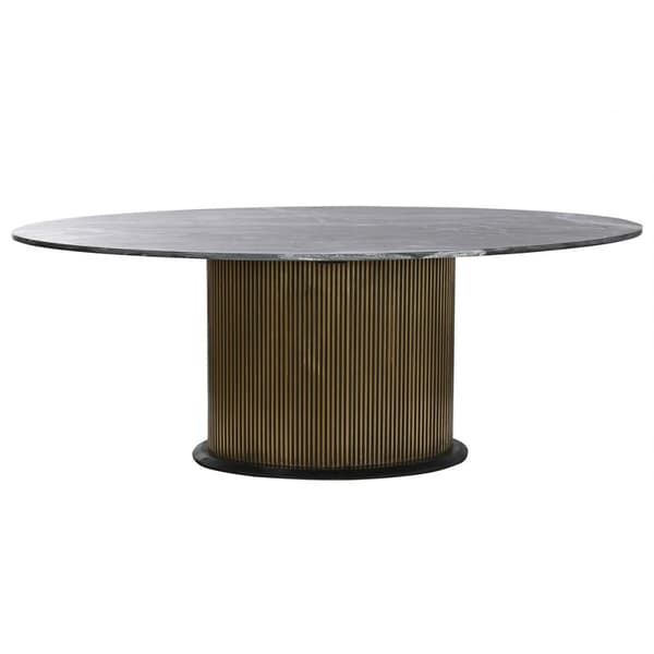 Matsalsbord Home ESPRIT Svart Gyllene Mässing Marmor 200 x 110 x 76 cm