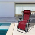 Miniatyrbild 3 av 3: Marbueno Hopfällbar Solsäng Stål Med Kudde i Trädgård och Pool 90X66X108 cm Nollgravitation Bordeaux 10010