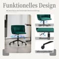 Miniatyrbild 6 av 6: Kontorsstol med sammetslen känsla, 360° vridbar, höjdjustering med en knapptryckning, design med ihåligt kors, grön