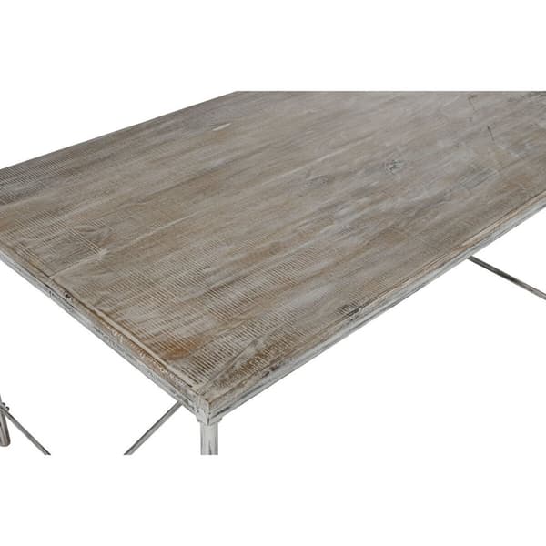 Middagsbord Home ESPRIT Hvit Jern Treverk av mangotre 160 X 90 X 80 cm