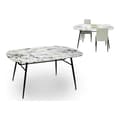 Miniatyrbillede 2 af 2: Sofabord Hvid Sort Metal Hærdet glas 90 x 76,5 x 160 cm