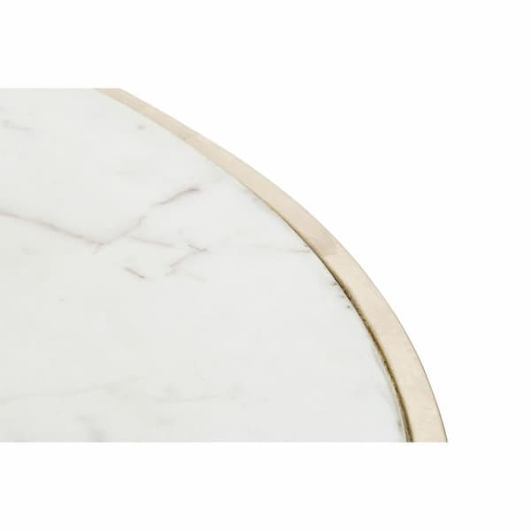 Sofabord DKD Home Decor Glamour Hvid Multifarvet Gylden Marmor Jern 87 x 87 x 51,5 cm