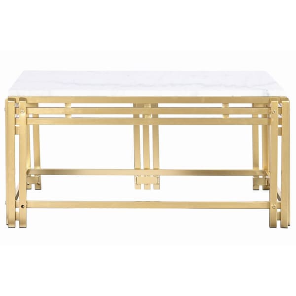 Sofabord DKD Home Decor Metal Aluminium Marmor 80 x 40 x 40 cm
