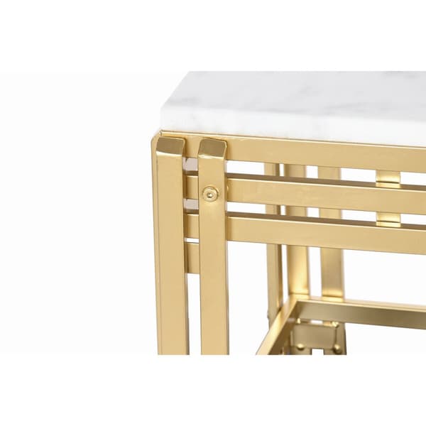 Sofabord DKD Home Decor Metal Aluminium Marmor 80 x 40 x 40 cm