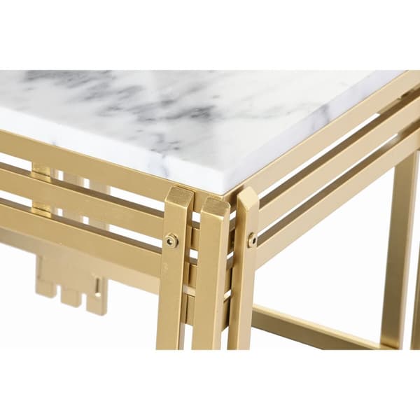 Sofabord DKD Home Decor Metal Aluminium Marmor 80 x 40 x 40 cm