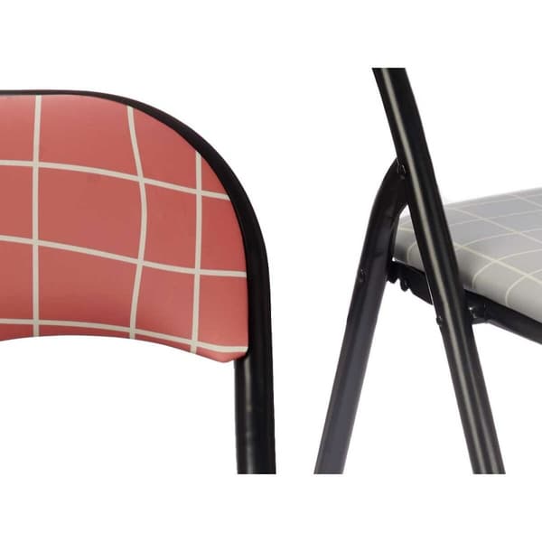 Folding Chair Hand Made Ruskea Musta Harmaa PVC Metalli 43 x 46 x 78 cm (6 osaa)
