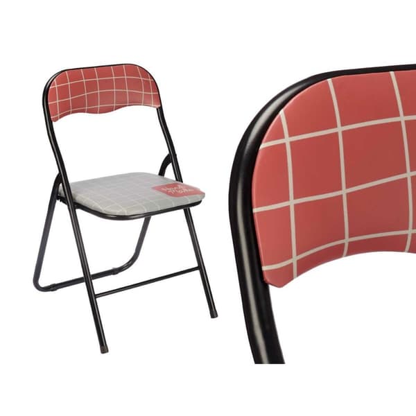 Folding Chair Hand Made Ruskea Musta Harmaa PVC Metalli 43 x 46 x 78 cm (6 osaa)