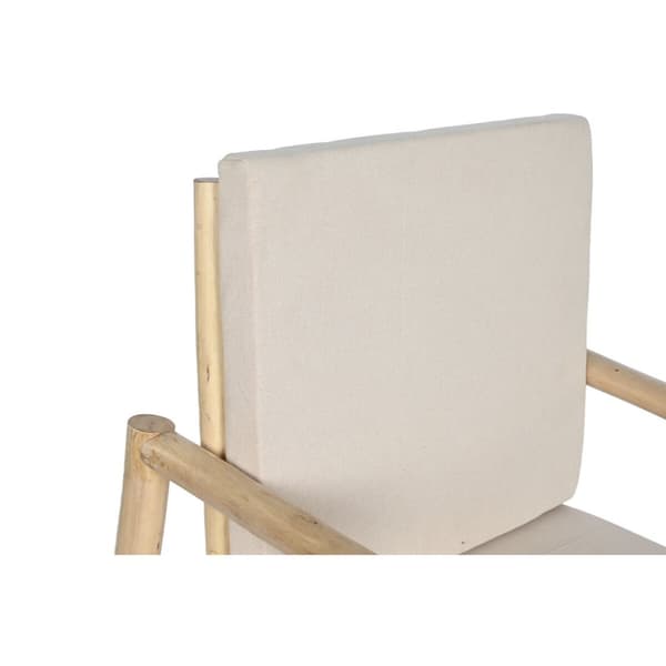 Nojatuoli Home ESPRIT Valkoinen Beige Luonnollinen Puuvilla 61 x 50 x 90 cm