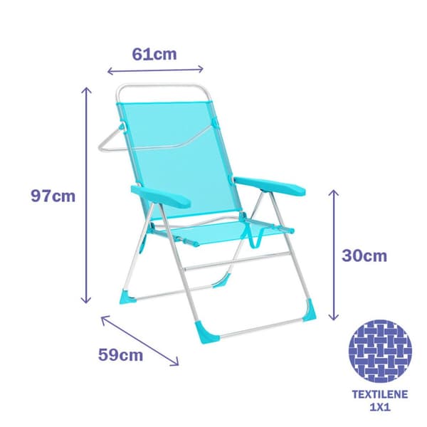 Folding Chair Marbueno Akvamariini 59 x 97 x 61 cm
