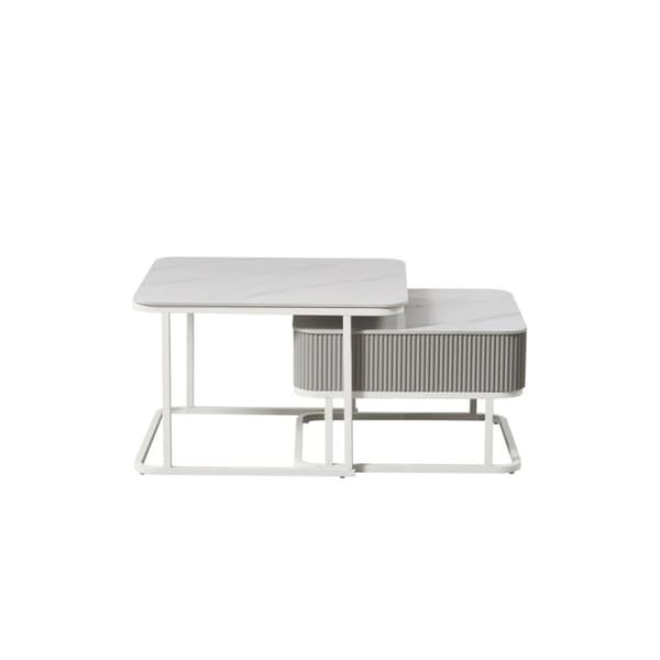 Soffbord Home ESPRIT Vit 70 x 70 x 45 cm