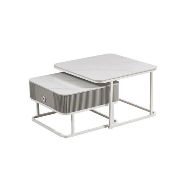 Soffbord Home ESPRIT Vit 70 x 70 x 45 cm