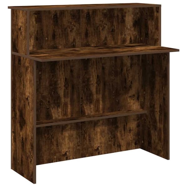 vidaXL Resepsjonspult røkt eik 100x50x103,5 cm konstruert tre