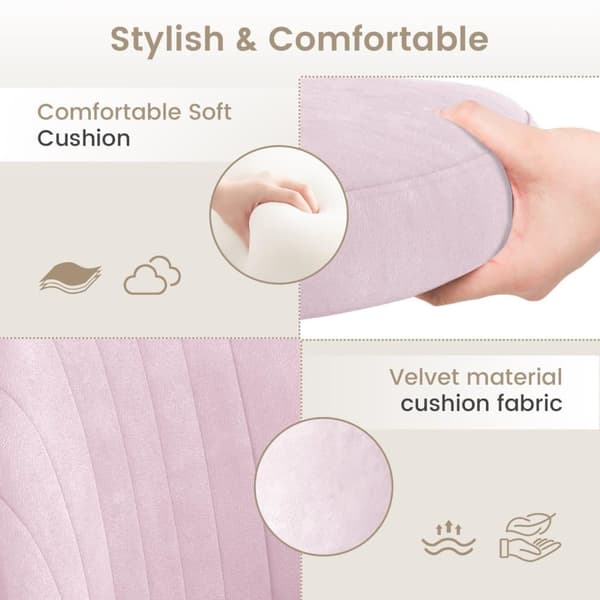 Velvet Vanity Chair - Käsivarreton peilipöytätuoli kääntyvillä pyörillä, tyylikäs makuuhuoneen tuoli