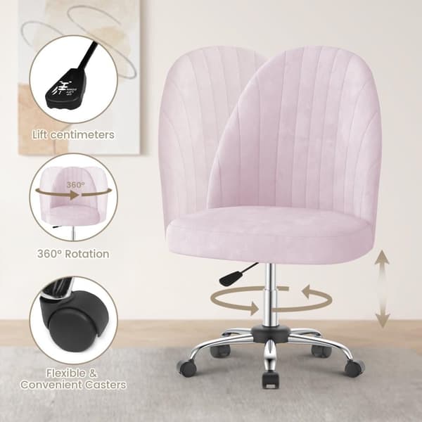 Velvet Vanity Chair - Käsivarreton peilipöytätuoli kääntyvillä pyörillä, tyylikäs makuuhuoneen tuoli
