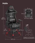 Miniatyrbillede 6 af 8: Rootz Ergonomic Office Chair - Lænestol - Lændestøtte - Sort Rød - 65cm x 63cm x 110cm