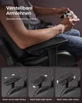 Miniatyrbillede 8 af 8: Rootz Ergonomic Office Chair - Lænestol - Lændestøtte - Sort Rød - 65cm x 63cm x 110cm